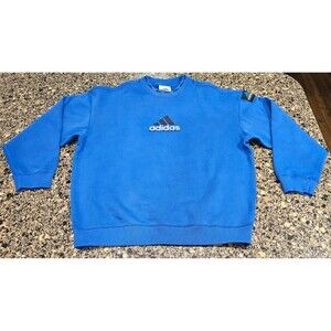 Adidas Equipment EQT Washed Heavyweight Crewneck Sweatshirt Blue Mens L JC8223